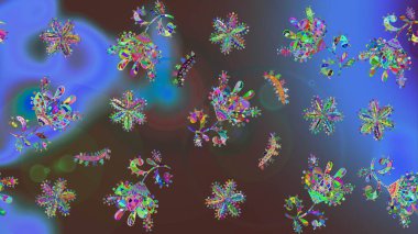 Raster. Meteoroloji buz koleksiyonu. Kış Noel 'inde kar bembeyaz kristal element. Xmas Frost kar taneleri izole edilmiş siluet sembolü. Kar Tanesi raster simgesi arkaplan mavi, kahverengi ve yeşil.