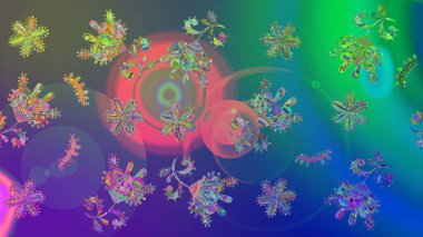 Mavi renkli çiçekler. Raster illüstrasyonundaki çiçek desenli çizim. Renkli Bahar Teması eskiz kalıbı. Düz Çiçek Elementleri Tasarımı.