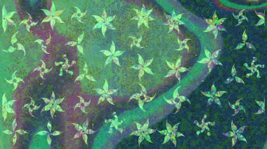 Kar taneleri tasarımı. Son moda kar taneleri ve elementler onun kartlarını gösteriyor. Retro tarzı, kış elementleri. Modern soyut tasarım posteri, kapak, yeşil ve mavi renkli kart tasarımı.