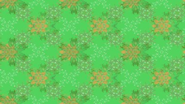 Yeşil ve nötr renklerde suluboya kar taneleri. Kışın sembolü. Güzel dekorasyon. Raster çizimi kar taneleri.