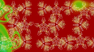 Snowflakes on a red colors. Isolated cute snowflakes on colorful background. Snowflake raster pattern. Raster illustration.