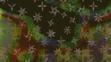 Çiçek Elementleri 'nin soyut geçmişi. Raster illüstrasyonu. Gri ve kahverengi renkler üzerine tasarım. Raster kış deseni.