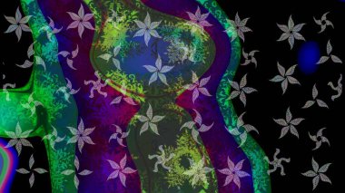 Kar Tanesi Simgesi. Kar Tanesi Raster illüstrasyonu. Siyah, yeşil ve mavi renklerde izole edilmiş. Kış kar taneleri.