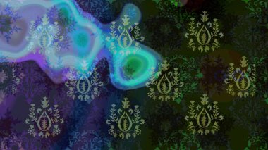 Kar tanesi renkli desen. Snowflakes desen. Raster kar taneleri arka plan. Renk arka plan üzerinde izole soyut kar taneleri ile düz tasarım. Raster illüstrasyon.