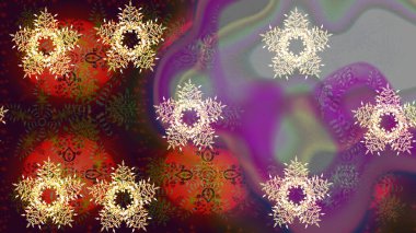 Yeni yıl kar tanesi. Güzel soyut kar taneleri raster tasarımı. Düz kar karalama ikonları, kar taneleri silueti kahverengi, mor ve gri renkler Noel afişi için, kartlar.