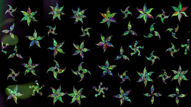 Xmas Frost kar taneleri izole edilmiş siluet sembolü. Meteoroloji buz koleksiyonu. Kar Tanesi raster simgesi arkaplan siyah ve yeşil renk. Kış Noel 'inde kar bembeyaz kristal element. Raster çizimi.