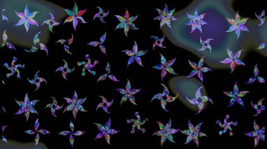 Kar tanelerinin soyut arkaplanlı Noel arkaplanı. Siyah ve mavi kar taneleri. Noel için tatil tasarımı, yeni yıl moda baskıları. Güzel tasarım. Raster illüstrasyonu.