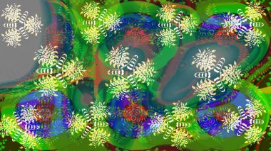 Kar tanesi süs desen. Snowflakes desen. Kar taneleri arka plan. Arka plan üzerinde izole soyut kar taneleri ile düz tasarım. Raster illüstrasyon.