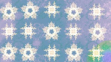 Mavi ve nötr renkler ve kar taneleri. Renkli arka planda izole tatlı kar taneleri. Raster illüstrasyonu.