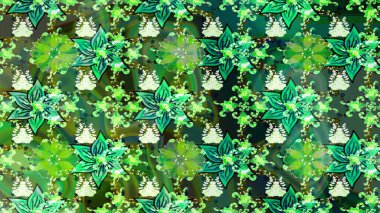 Üzerinde gelincikler ve vadi zambakları olan renkli çiçek desenli nakış deseni. Tekstil tasarımı için yeşil renkli geleneksel halk çiçekleri buketi.