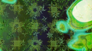 Farklı kar taneleri toplayıcısı, yeşil ve gri renklerde kış elementleri. Raster Noel soyut renkli arkaplan ve tatlı kar tanesi.