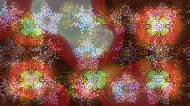 Elle çizilmiş kartanesi karalaması. Yılbaşı kış tasarımı için renkli kar taneleri. Raster illüstrasyonu.