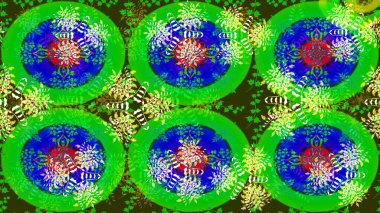Küçük renkli çiçekler. Yeşil ve mavi çiçekli bahar çiçekleri. Motley illüstrasyonu. Küçük çiçekte güzel bir desen. Moda baskıları için zarif bir şablon.