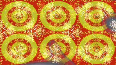 Turuncu ve sarı renkli kristal kar tanesi. Raster illüstrasyonu.