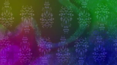 Renkli unsurlarla hareketli arka plan görüntüleri. Çiçekler. Eski model. Bayrak tarzı. Video kaydı. Şablon. Döngü. Kusursuz..