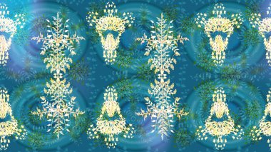 Kar tanelerinin soyut arkaplanı olan şirin bir Noel arkaplanı. Mavi kar taneleri. Raster illüstrasyonu. Renkler. Noel ve Yeni Yıl moda baskıları için tatil tasarımı.