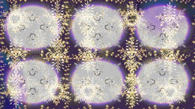 Raster illüstrasyonu. Soyut mandala ya da tuhaf kar tanesi çizgisi sanat tasarımı. Renkli arka planda izole tatlı kar taneleri.