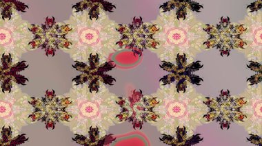 Şirin çiçekler. Çizgi çizimi kalıbı. Raster Moda kumaş deseni.