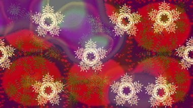 Çiçek desenli çizim. Raster illüstrasyonu. Kırmızı renkte Asyalı tekstil.