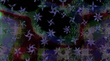 Raster illüstrasyonu. Renkli arka planda güzel kar taneleri. Raster kar taneleri deseni.