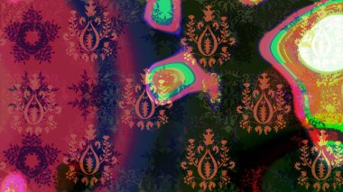 Arabesk ve çiçekli doğu raster desenleri. Arabesk ile klasik model. Geleneksel klasik süs.