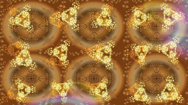 Çiçek desenli çizim. Raster illüstrasyonu. Asya tekstil tarzında. Kahverengi renkli çiçekler. Raster illüstrasyonu.