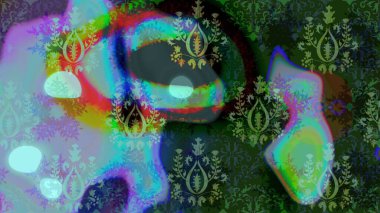 Noel süsleri ve Noel süsleri. Raster Noel soyut renkli arkaplan ve düşen kar tanesi.