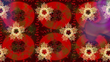 Kar Tanesi Mozaik ikonu. Kırmızı ve kahverengi siluet kar tanesi tabelası. Düz dizayn. Sembol kışı, donmuş, Noel, yeni yıl tatili. Grafiksel element dekorasyonu. Raster illüstrasyonu.