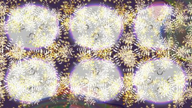 Kar tanesi süsleme deseni. Kar taneleri arka planda. Renkli arka planda izole edilmiş kar tanelerinin düz tasarımı. Kar taneleri deseni. Raster illüstrasyonu.