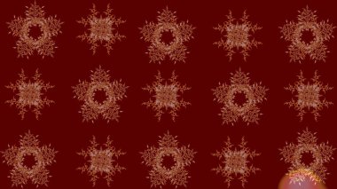 Kar tanesi raster arka planı. Kış kırmızısı ve kahverengi noel kar düz kristal elementi. Meteoroloji buz koleksiyonu. Xmas Frost kar taneleri izole edilmiş siluet sembolü. Raster illüstrasyonu.