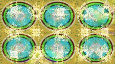 Yeşil renklerde. Çiçekli güzel suluboya desen. Raster illüstrasyonu.