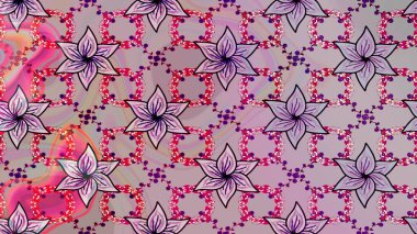 Kar tanesi süs desen. Snowflakes desen. Kar taneleri arka plan. Arka plan üzerinde izole soyut kar taneleri ile düz tasarım. Raster illüstrasyon.