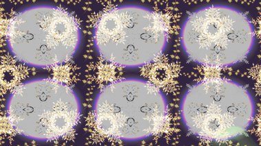 Kar taneleri tasarımı. Son moda kar taneleri ve elementler onun kartlarını gösteriyor. Retro tarzı, kış elementleri. Modern soyut tasarım posteri, kapak, kart tasarımı nötr, mor ve gri renkler.