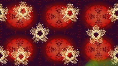 Kar taneleri tasarımı. Son moda kar taneleri ve elementler onun kartlarını gösteriyor. Retro stil dokusu, şablon kış elementleri. Modern tasarım posteri, kapak, kahverengi ve kırmızı renkli kart tasarımı.