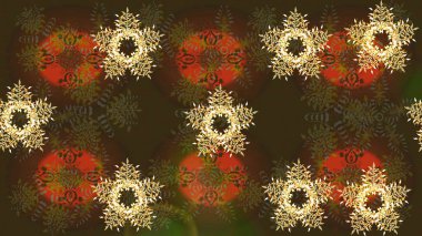 Kar taneleriyle kahverengi ve gri renkler. Raster Noel soyut renkli arka plan ve tatlı kar tanesi. Raster illüstrasyonu.