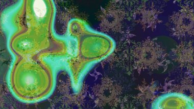 Raster illüstrasyonu. Renkli arka planda izole tatlı kar taneleri. Kar taneleriyle yeşil ve gri renkler.