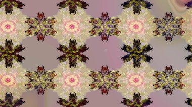 Kar tanelerinin soyut arkaplanlı Noel şablonu. Raster illüstrasyonu. Bej ve nötr renkler. Noel ve Yeni Yıl moda baskıları için tatil tasarımı.