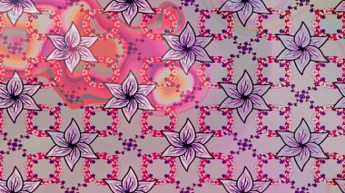 Tarafsız ve pembe renklerde kar taneleri. Renkli arka planda izole tatlı kar taneleri. Kar tanesi raster deseni. Raster illüstrasyonu.