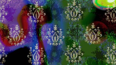 Arabesk ve çiçek öğeleri ile oryantal raster desen. Geleneksel klasik süs. Arabesk ile Vintage desen.