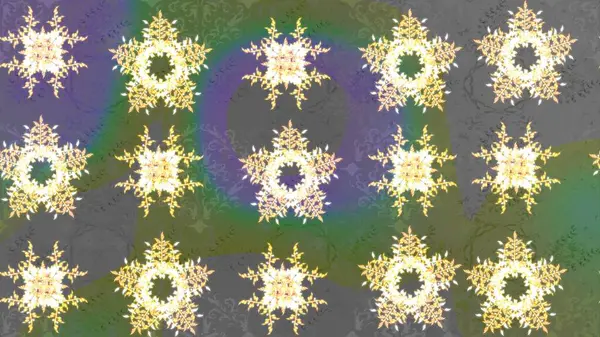 Basit bir kar tanesi. Gri ve yeşil renklerin çizimi. Soyut duvar kâğıdı, ambalaj dekorasyonu. Kışın sembolü, mutlu noeller, mutlu yeni yıl kutlaması Raster illüstrasyonu..