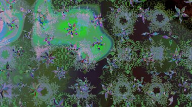 Güzel soyut kar tanesi raster tasarımı. Düz kar karalama ikonları, kar taneleri yeşil ve gri renkli siluetler noel afişi için, kartlar. Yeni yıl kar tanesi.