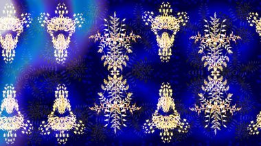 Kar tanesi süs desen. Snowflakes desen. Kar taneleri arka plan. Arka plan üzerinde izole soyut kar taneleri ile düz tasarım. Raster illüstrasyon.