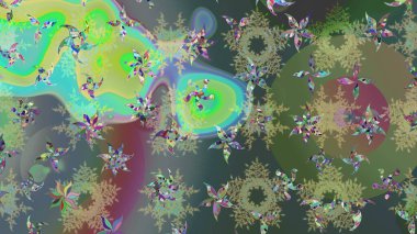 Düz Çiçek Elementleri Tasarımı. Raster. Renkli Bahar Teması çizim şablonu.