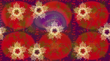 Raster illüstrasyonu. Renkli arka planda izole edilmiş kar tanelerinin düz tasarımı. Kar tanesi süsleme deseni. Kar taneleri arka planda. Kar taneleri deseni.