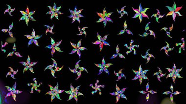 Güzel soyut kar taneleri raster tasarımı. Düz kar karalama ikonları, kar taneleri silueti siyah ve yeşil renkli Noel afişi, kartlar. Yeni yıl kar tanesi.