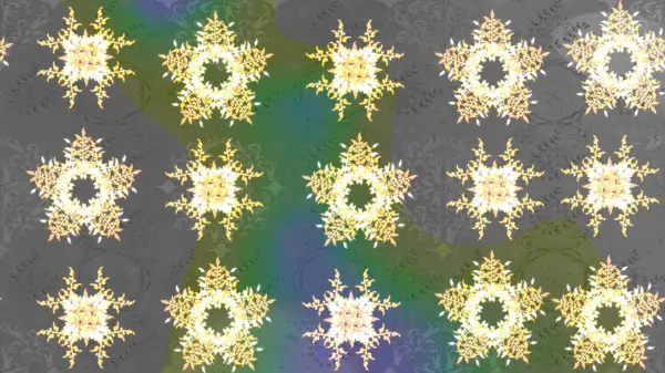 Raster resim. Raster kar taneleri desen. Renkli arka plan üzerinde raster sevimli kar taneleri.