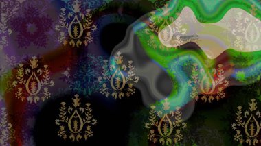 Siyah ve gri renkli kristal kar taneleri. Raster illüstrasyonu.