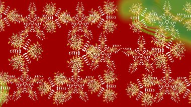 Raster illustration. Abstract background with Floral Elements. Raster winter pattern. Design on red, green and brown colors. clipart