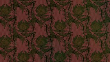 Raster illüstrasyonu. Kahverengi ve gri renkli kristal kar taneleri.