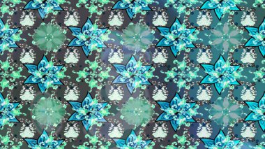 Raster düz çiçek çizim deseni. Hediye ambalaj kağıdı, tebrik kartları, posterler ve pankart tasarımı. Mavi renkte çiçekler.